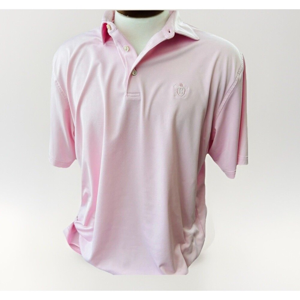Peter Millar Pink Polo Shirt Size L Relaxed Fit Golf Embroidered K